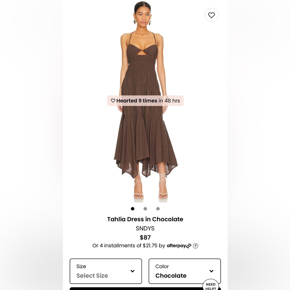 Chocolate brown midi dress